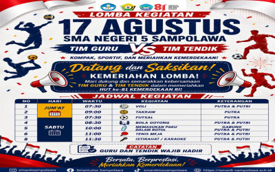 Semarak HUT ke-81 RI, SMA Negeri 5 Sampolawa Gelar Beragam Lomba Antara Guru dan Tendik