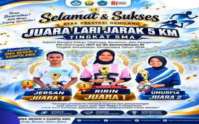 SMA Negeri 5 Sampolawa Raih Juara 1 Putra, Juara 1 Putri, dan Juara 2 Putri pada Lomba Lari 5 KM Tingkat Kecamatan Sampolawa